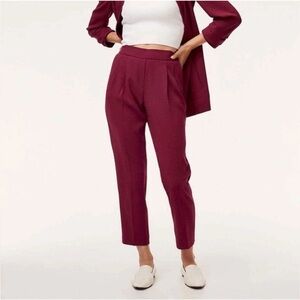 Babaton Cohen II Pant Cropped Pleated Merlot Dress Pant US Size 10
